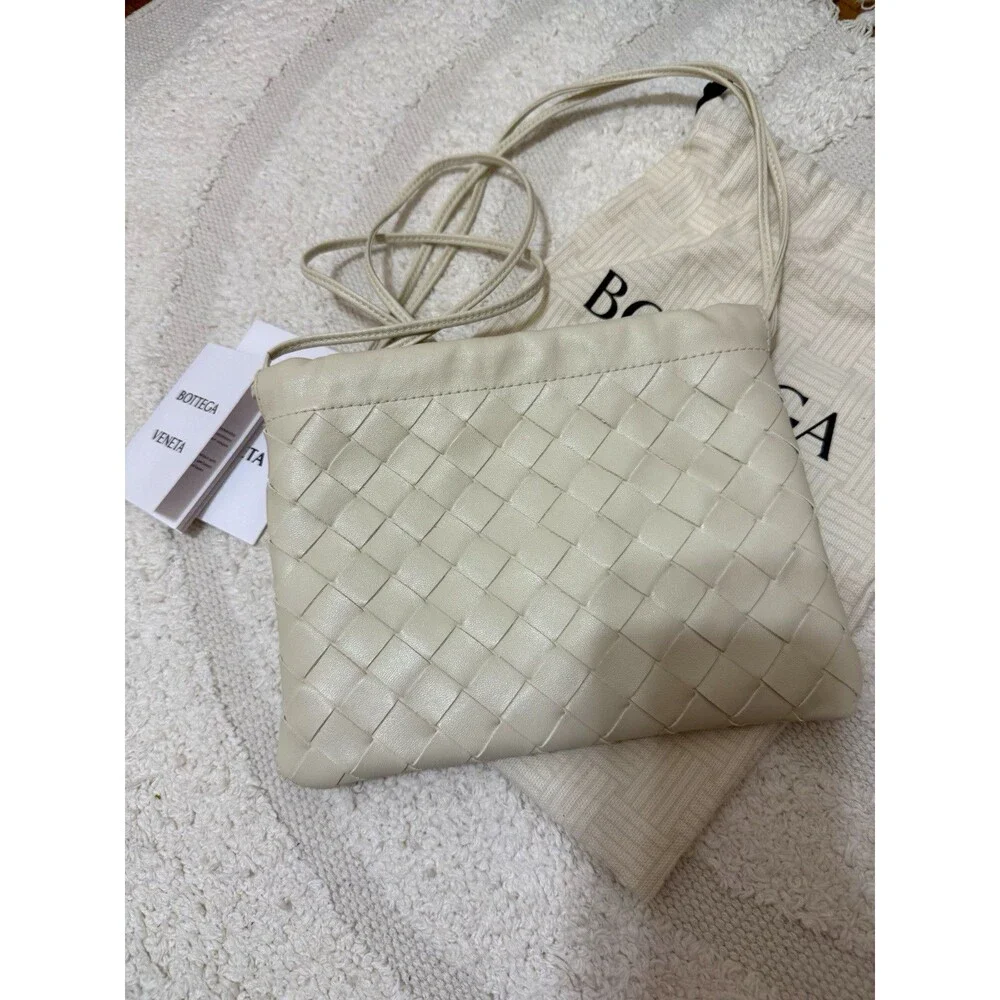 Bottega Veneta Beige Small Pouch Crossbody Drawstring Lined w/ Dust Bag